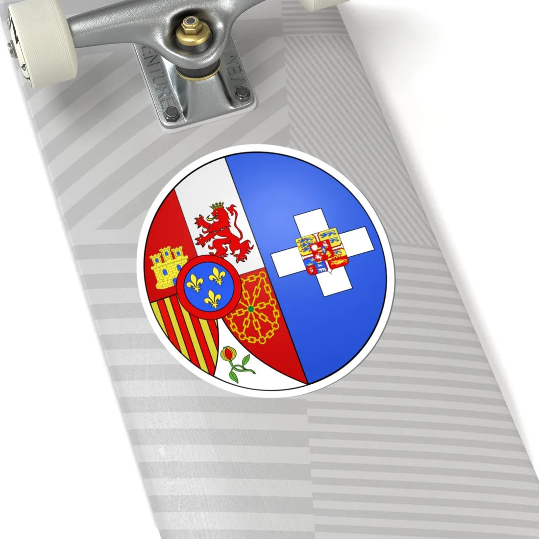 Blason Sofía de Grèce (Denmark) (Coat of Arms) STICKER Vinyl Kiss-Cut Decal - The Sticker Space