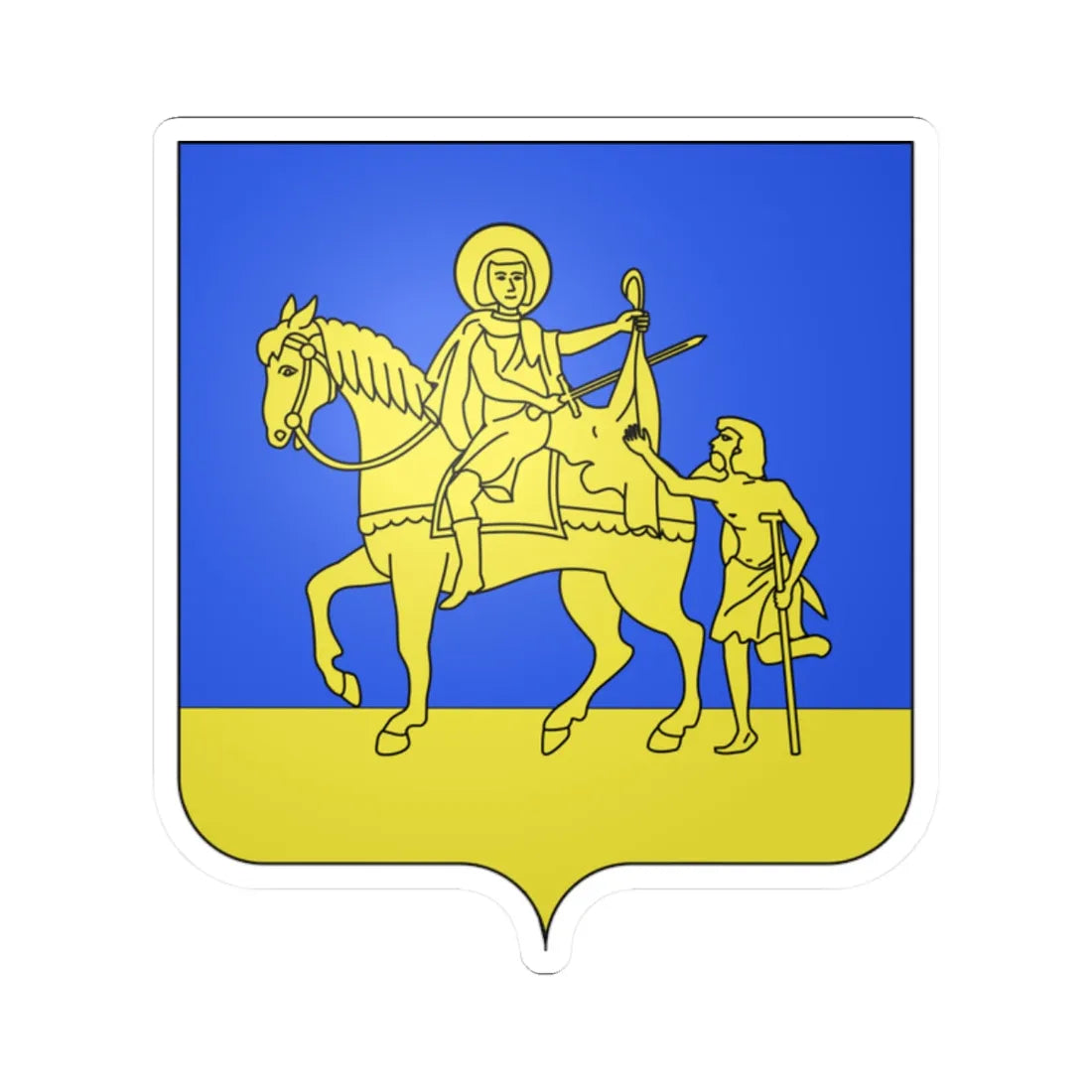 Blason Tessenderlo (Belgium) (Coat of Arms) STICKER Vinyl Kiss-Cut Decal 2 Inch White - The Sticker Space