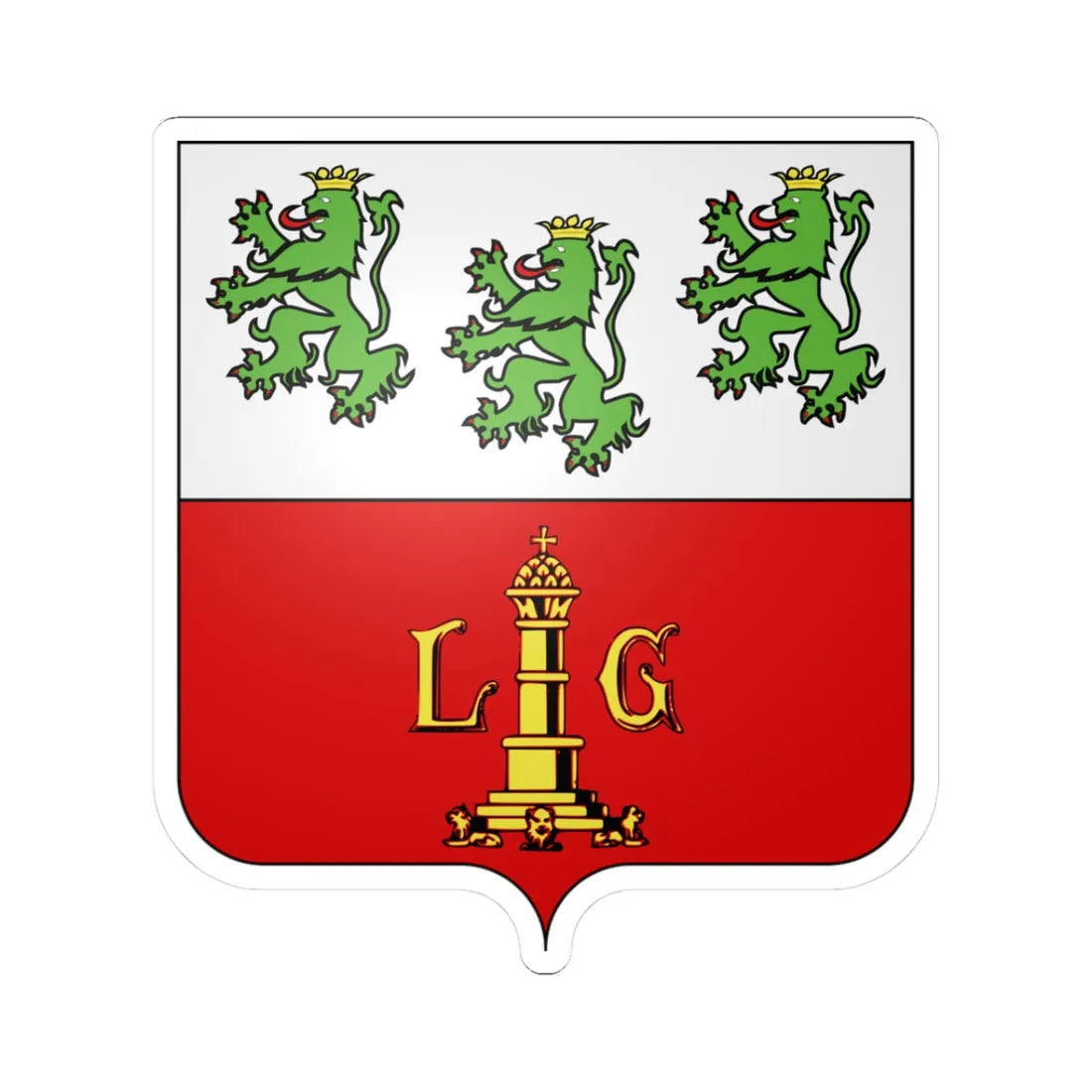 Blason-Theux (Belgium) (Coat of Arms) STICKER Vinyl Kiss-Cut Decal 3 Inch White - The Sticker Space