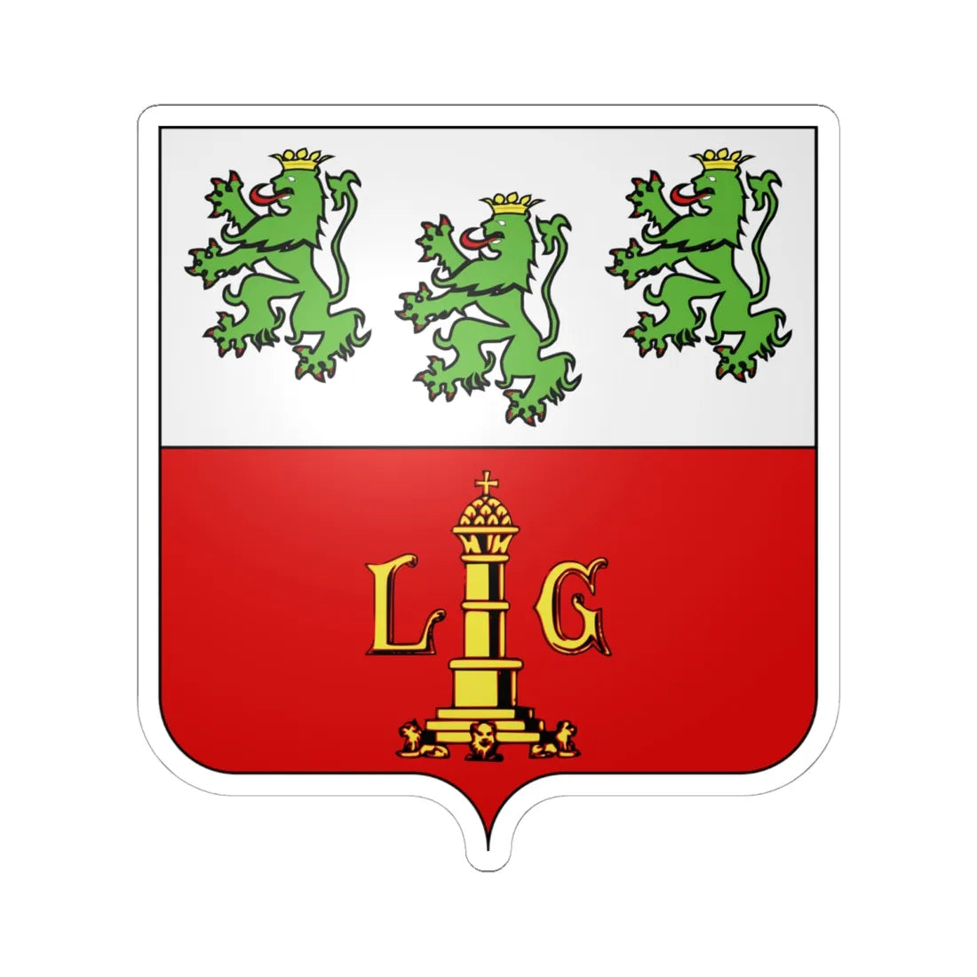 Blason-Theux (Belgium) (Coat of Arms) STICKER Vinyl Kiss-Cut Decal 6 Inch White - The Sticker Space