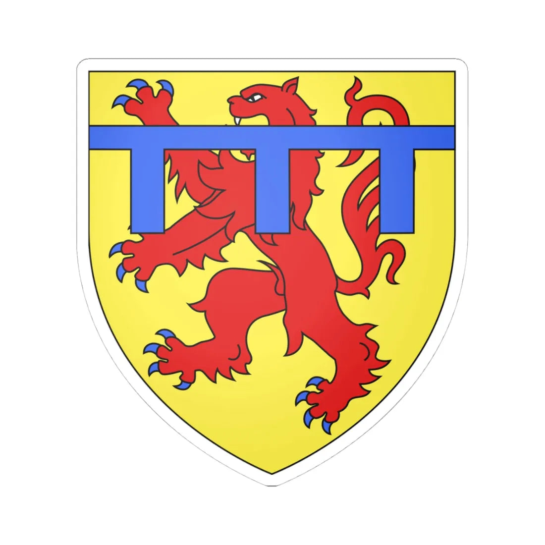 Blason Thierry de Brederode selon Gelre (Netherlands) (Coat of Arms) STICKER Vinyl Kiss-Cut Decal 4 Inch White - The Sticker Space