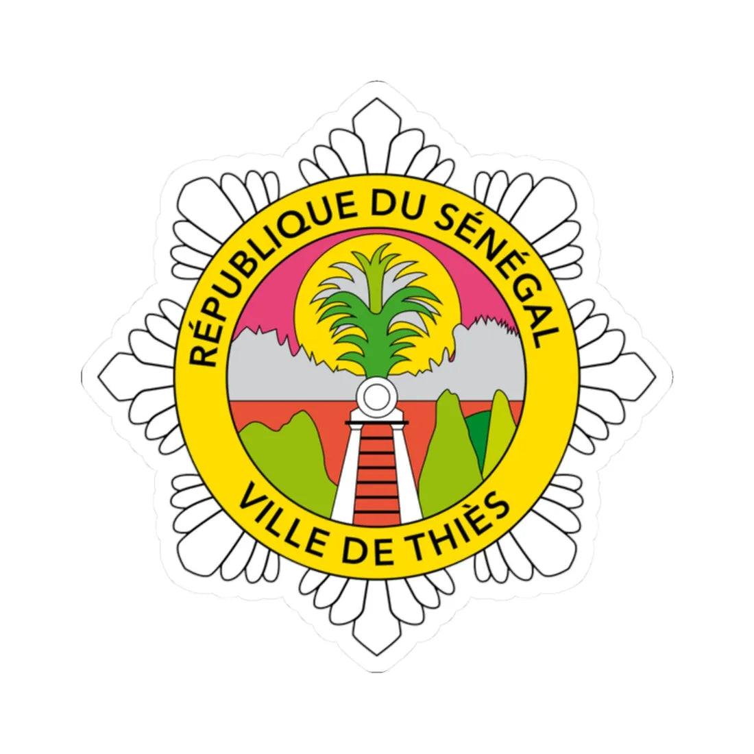 Blason thiès (Senegal) (Coat of Arms) STICKER Vinyl Kiss-Cut Decal 2 Inch White - The Sticker Space