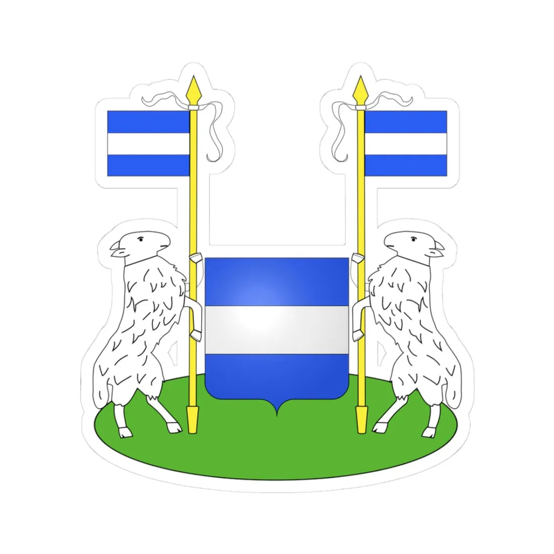 Blason Tirlemont (Belgium) (Coat of Arms) STICKER Vinyl Kiss-Cut Decal 3 Inch White - The Sticker Space