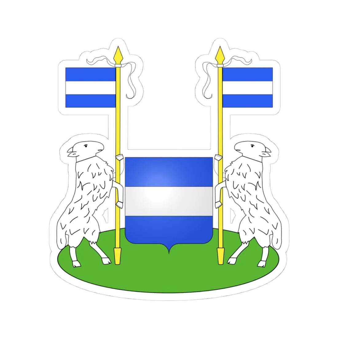 Blason Tirlemont (Belgium) (Coat of Arms) STICKER Vinyl Kiss-Cut Decal 4 Inch White - The Sticker Space
