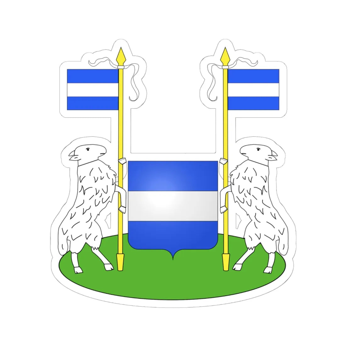Blason Tirlemont (Belgium) (Coat of Arms) STICKER Vinyl Kiss-Cut Decal 6 Inch White - The Sticker Space