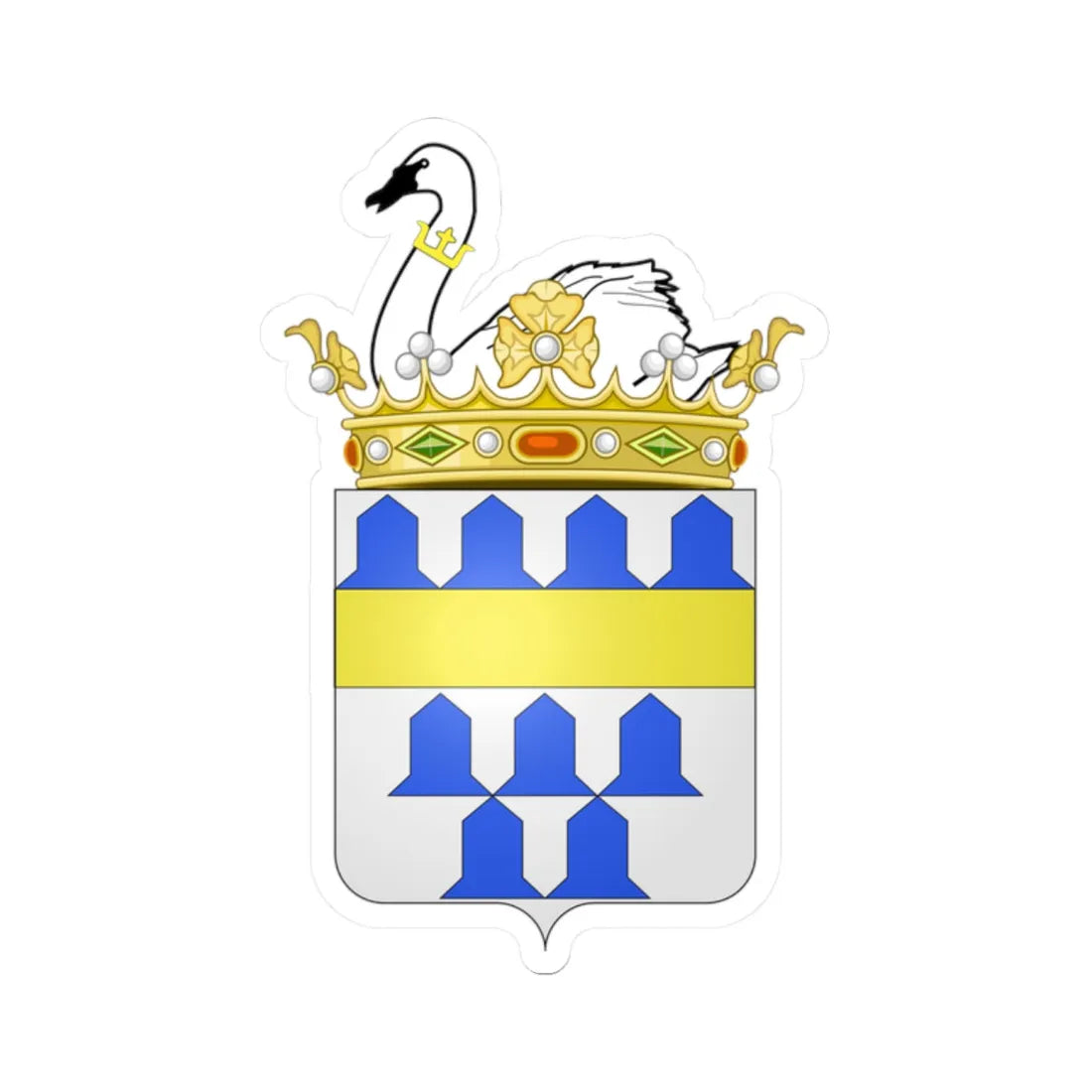 Blason Tongeren (Belgium) (Coat of Arms) STICKER Vinyl Kiss-Cut Decal 2 Inch White - The Sticker Space