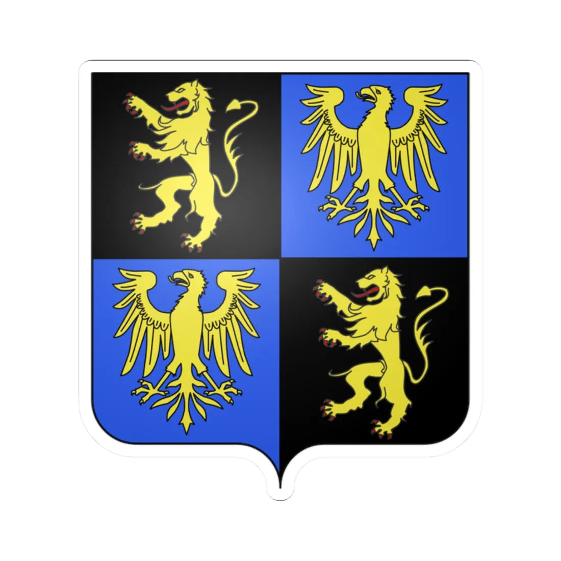 Blason village be Appelterre Eichem (Belgium) (Coat of Arms) STICKER Vinyl Kiss-Cut Decal 2 Inch White - The Sticker Space