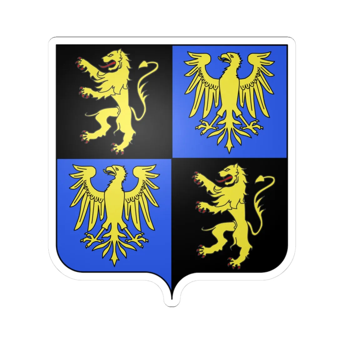 Blason village be Appelterre Eichem (Belgium) (Coat of Arms) STICKER Vinyl Kiss-Cut Decal 3 Inch White - The Sticker Space