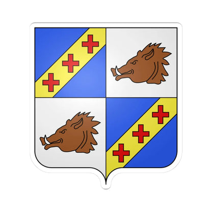 Blason village be Thoricourt (Belgium) (Coat of Arms) STICKER Vinyl Kiss-Cut Decal 3 Inch White - The Sticker Space