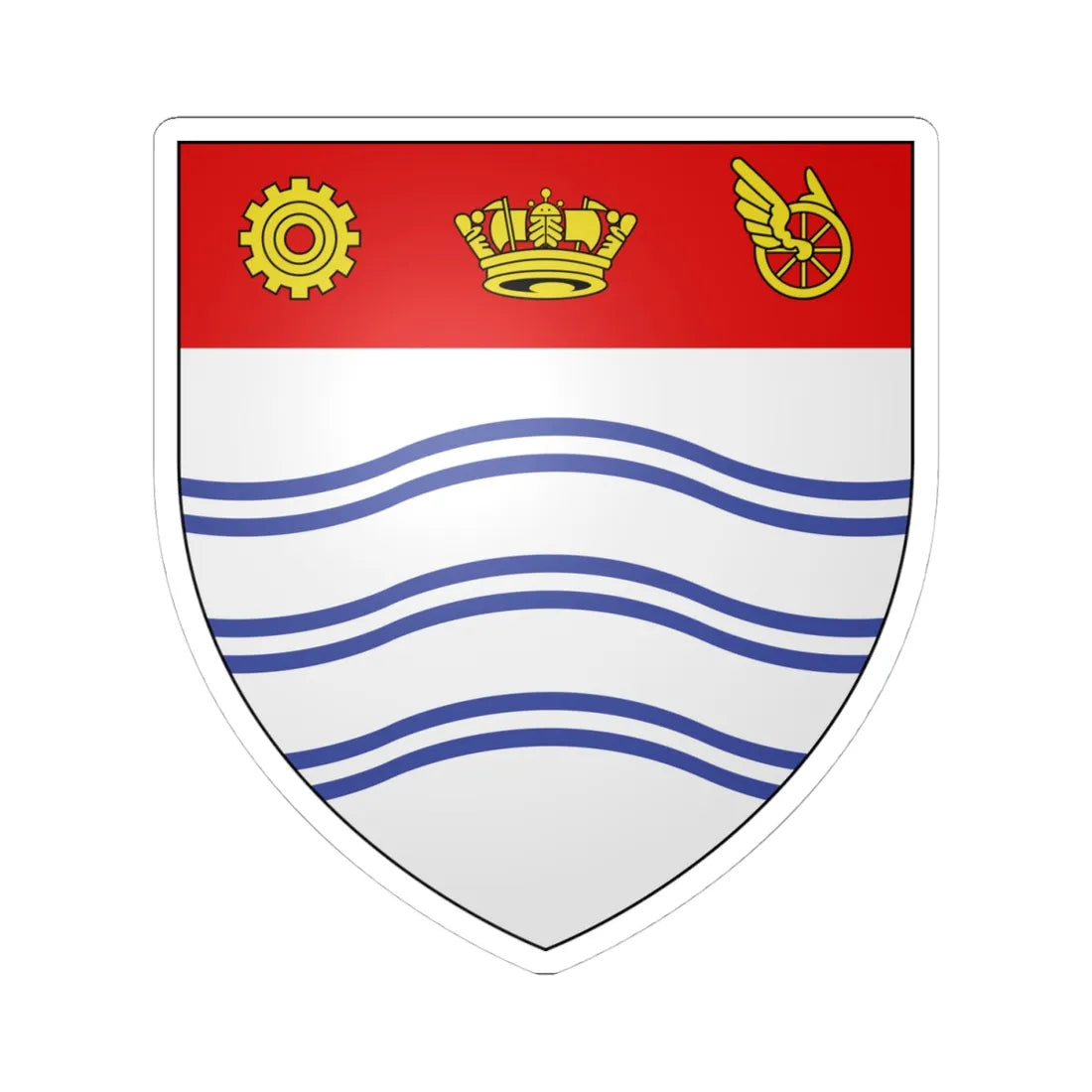 Blason ville Barrie (Canada) (Coat of Arms) STICKER Vinyl Kiss-Cut Decal 4 Inch White - The Sticker Space