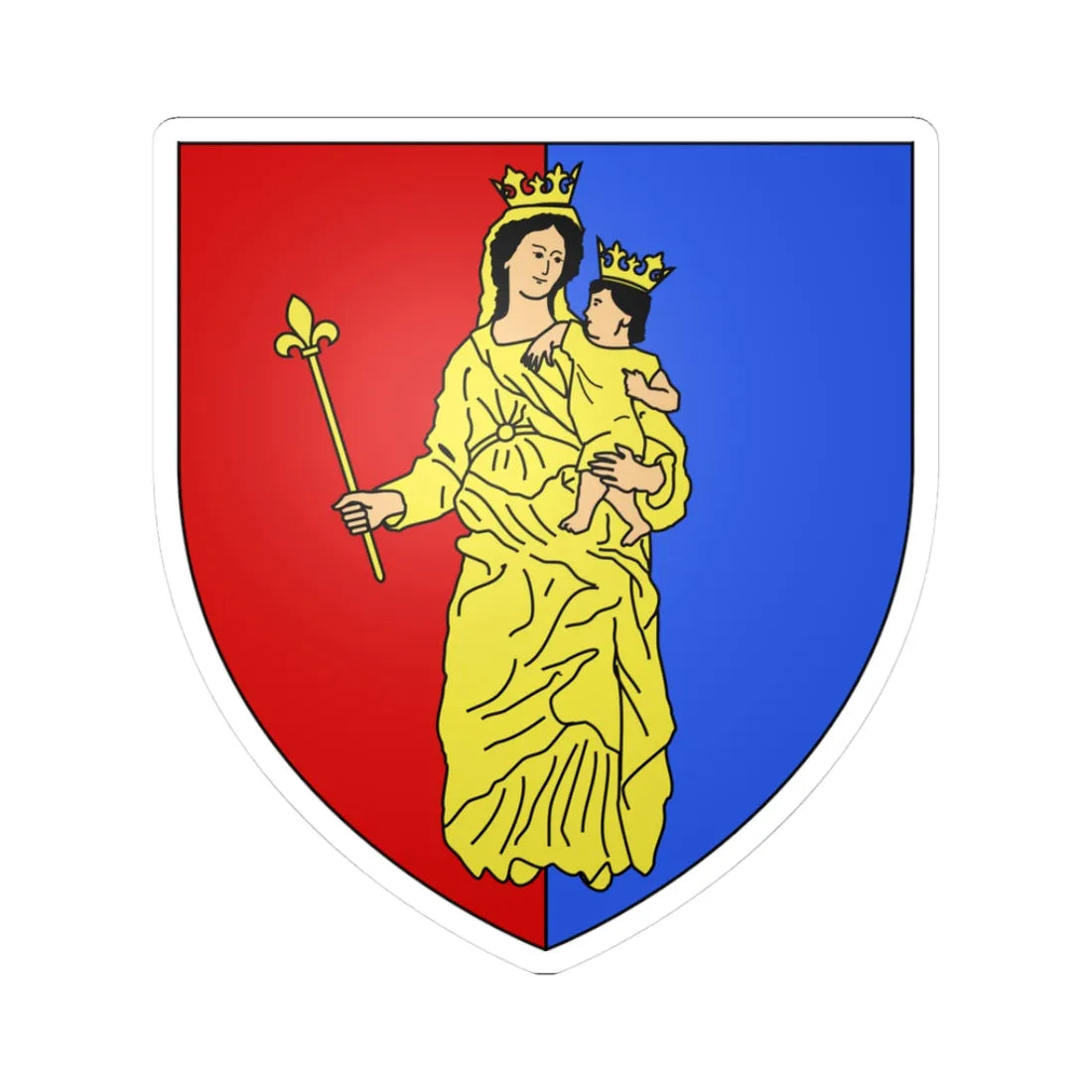 Blason ville be Bastogne (Belgium) (Coat of Arms) STICKER Vinyl Kiss-Cut Decal 3 Inch White - The Sticker Space