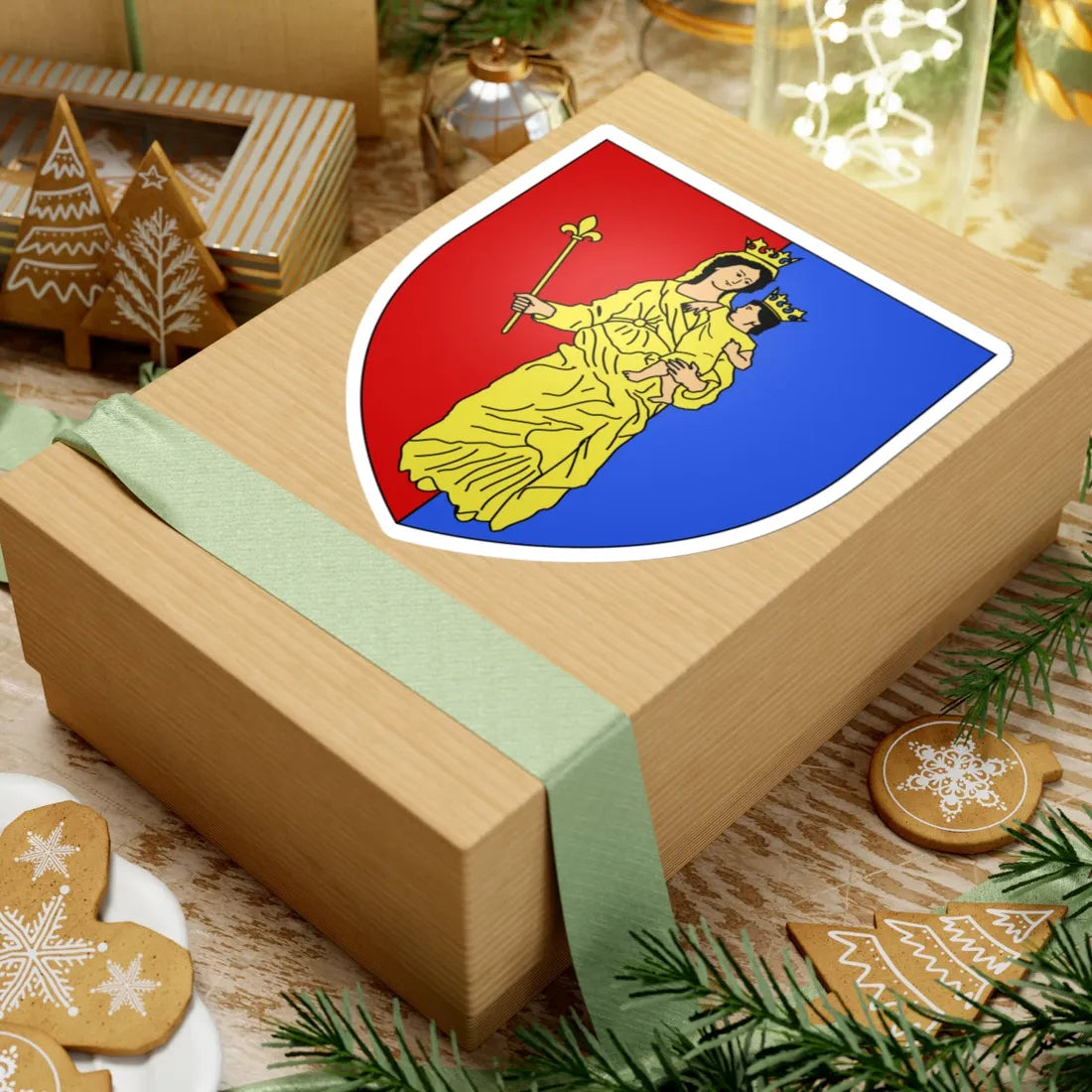 Blason ville be Bastogne (Belgium) (Coat of Arms) STICKER Vinyl Kiss-Cut Decal - The Sticker Space