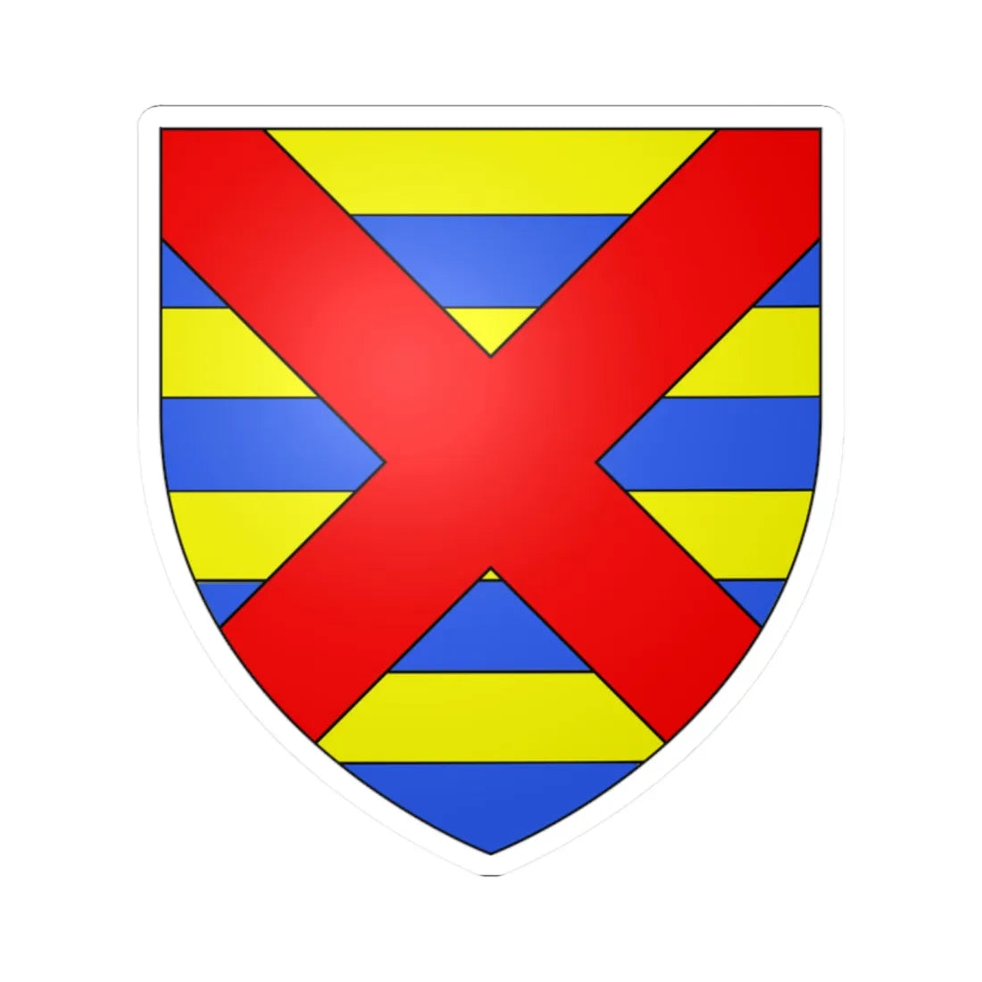 Blason ville be Beveren (Belgium) (Coat of Arms) STICKER Vinyl Kiss-Cut Decal 2 Inch White - The Sticker Space