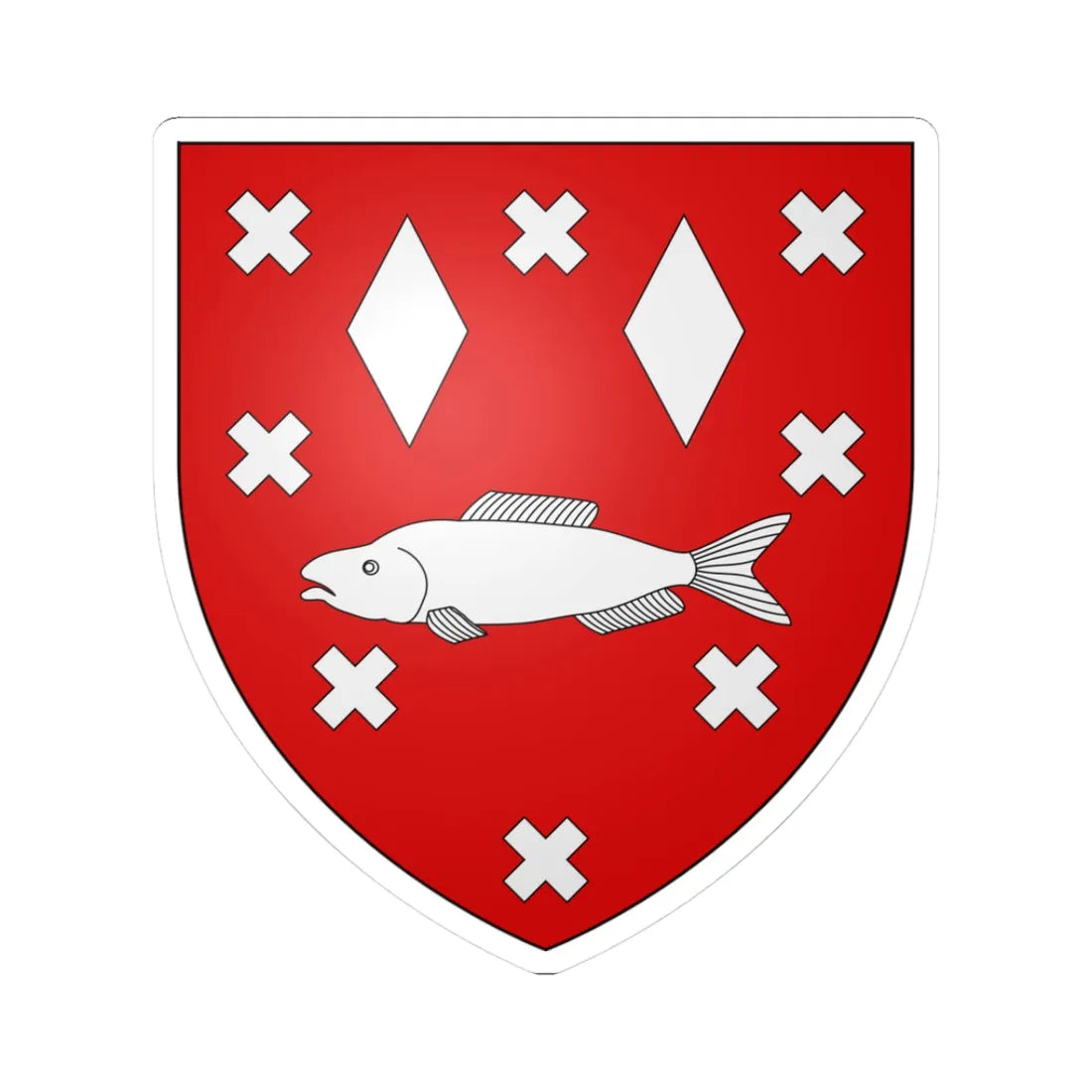 Blason ville be Brasschaat (Belgium) (Coat of Arms) STICKER Vinyl Kiss-Cut Decal 3 Inch White - The Sticker Space