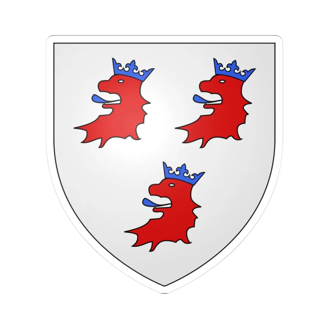 Blason ville be Buizingen (Belgium) (Coat of Arms) STICKER Vinyl Kiss-Cut Decal 3 Inch White - The Sticker Space