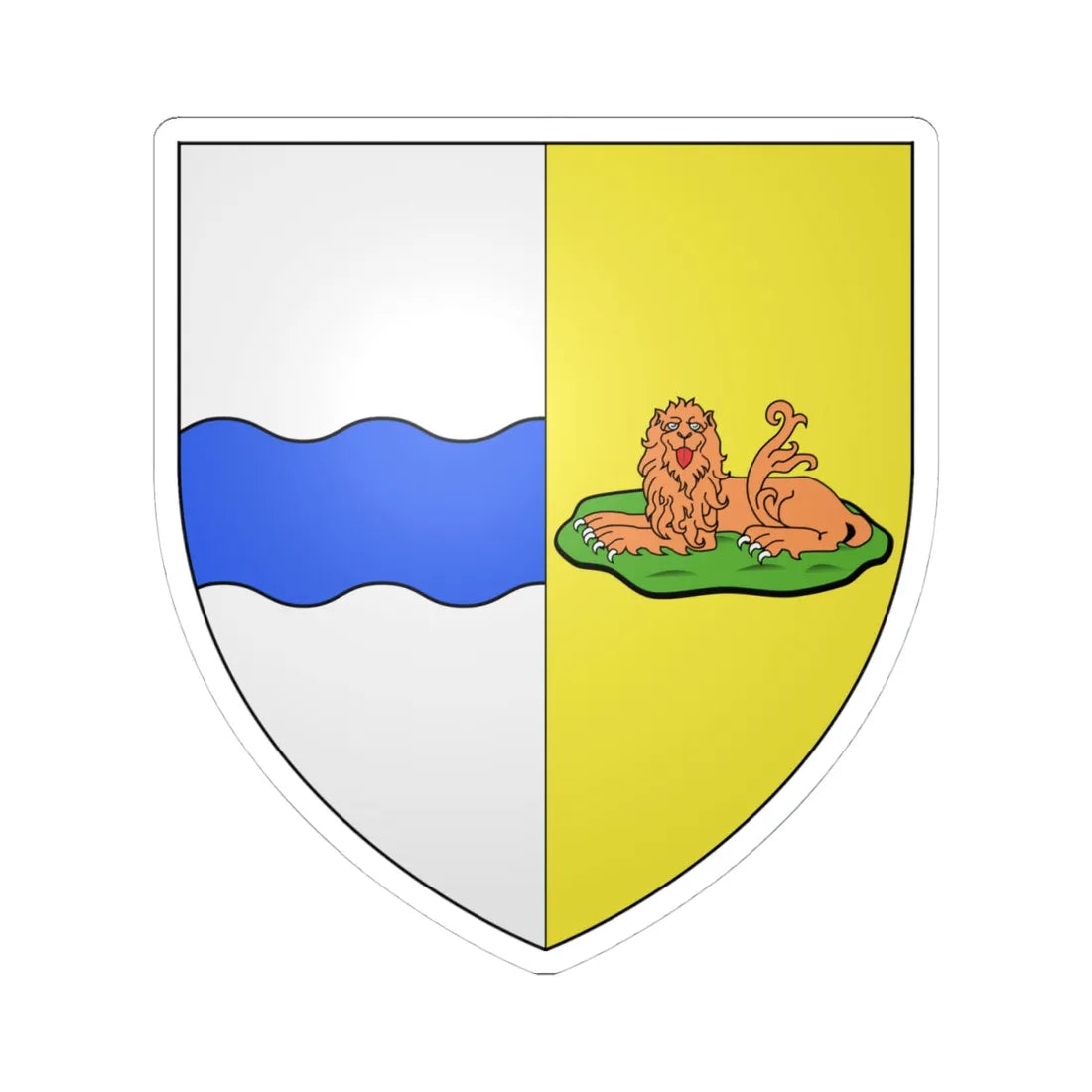 Blason ville be Denderleeuw ancien (Belgium) (Coat of Arms) STICKER Vinyl Kiss-Cut Decal 4 Inch White - The Sticker Space