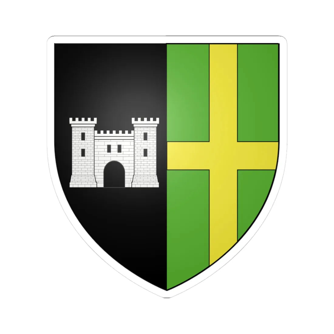 Blason ville be Deurle (Belgium) (Coat of Arms) STICKER Vinyl Kiss-Cut Decal 3 Inch White - The Sticker Space