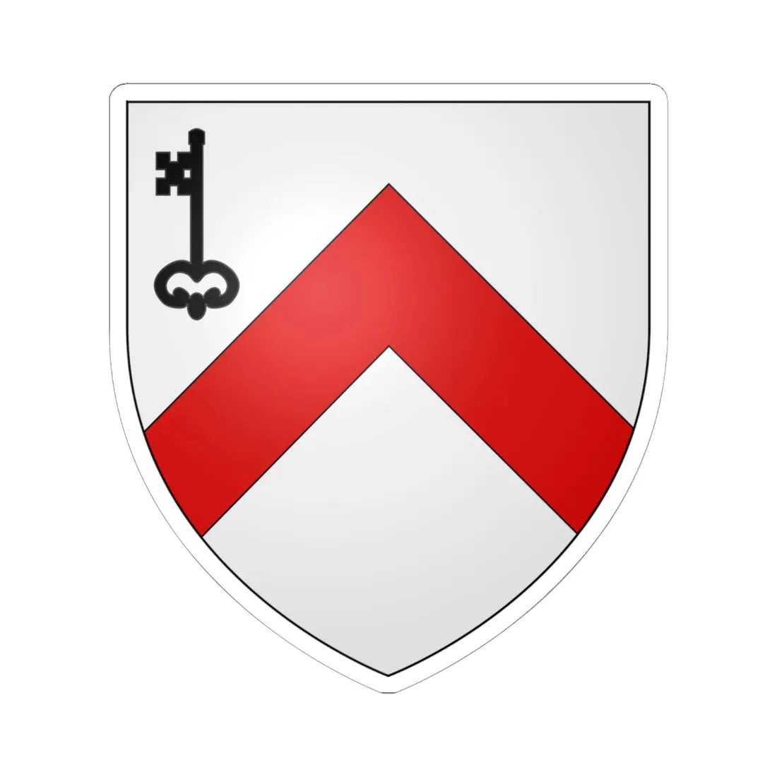 Blason ville be Dudzele (Belgium) (Coat of Arms) STICKER Vinyl Kiss-Cut Decal 6 Inch White - The Sticker Space
