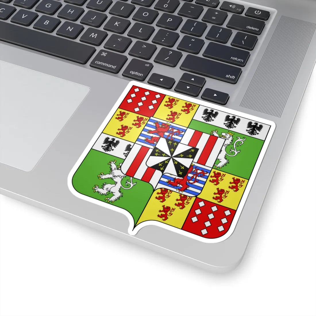 Blason ville be Ecaussinnes (Belgium) (Coat of Arms) STICKER Vinyl Kiss-Cut Decal - The Sticker Space