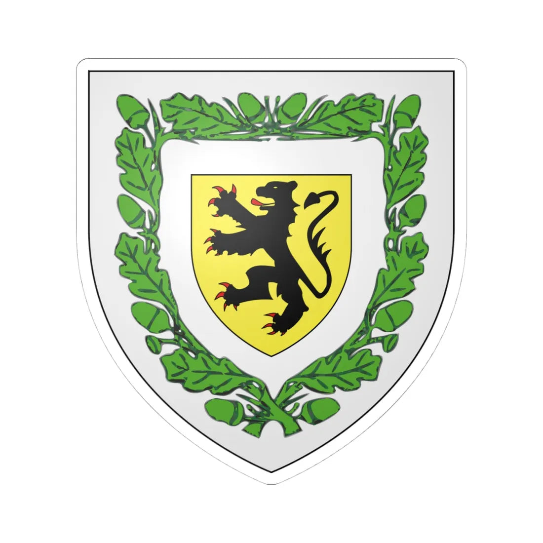 Blason ville be Eeklo (Belgium) (Coat of Arms) STICKER Vinyl Kiss-Cut Decal 4 Inch White - The Sticker Space
