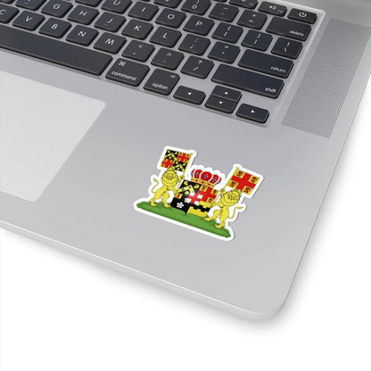 Blason ville be Estaimpuis avec orn ext (Belgium) (Coat of Arms) STICKER Vinyl Kiss-Cut Decal - The Sticker Space