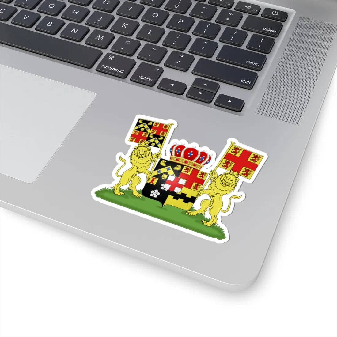 Blason ville be Estaimpuis avec orn ext (Belgium) (Coat of Arms) STICKER Vinyl Kiss-Cut Decal - The Sticker Space