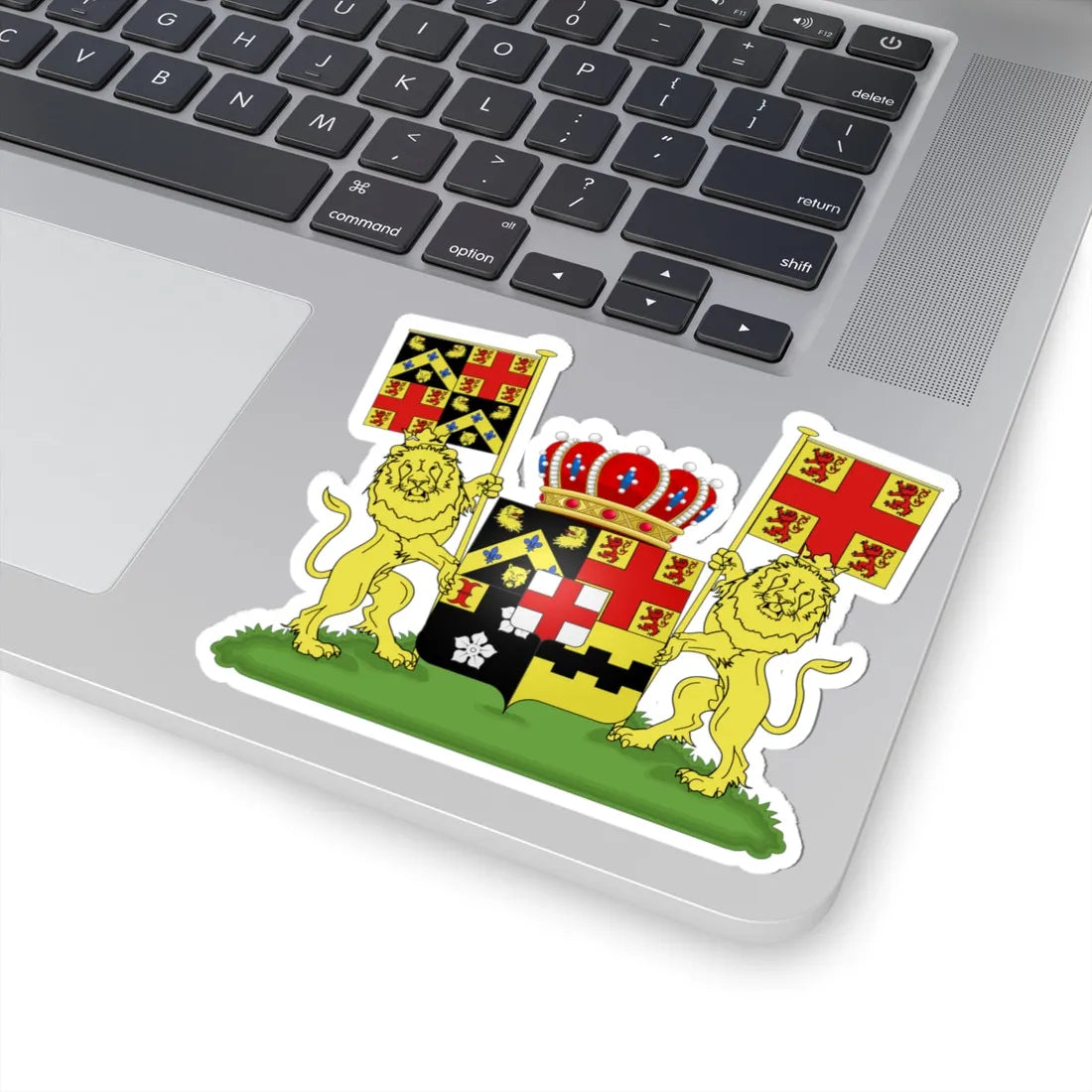 Blason ville be Estaimpuis avec orn ext (Belgium) (Coat of Arms) STICKER Vinyl Kiss-Cut Decal - The Sticker Space