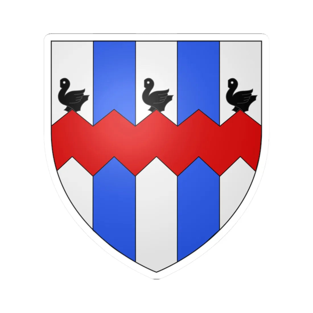 Blason ville be Hemiksem (Belgium) (Coat of Arms) STICKER Vinyl Kiss-Cut Decal 2 Inch White - The Sticker Space