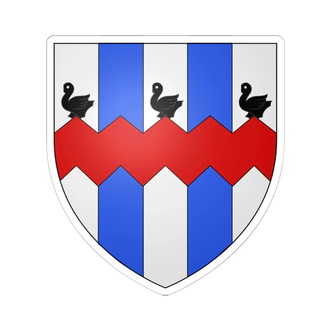 Blason ville be Hemiksem (Belgium) (Coat of Arms) STICKER Vinyl Kiss-Cut Decal 6 Inch White - The Sticker Space