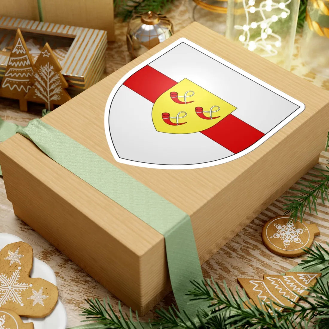 Blason ville be Heuvelland (Belgium) (Coat of Arms) STICKER Vinyl Kiss-Cut Decal - The Sticker Space