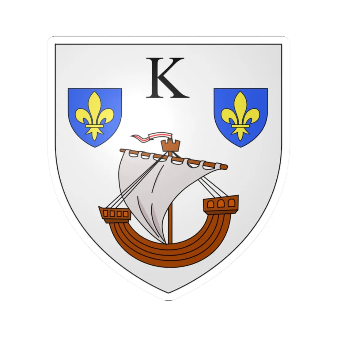 Blason ville be Kieldrecht (Belgium) (Coat of Arms) STICKER Vinyl Kiss-Cut Decal 2 Inch White - The Sticker Space