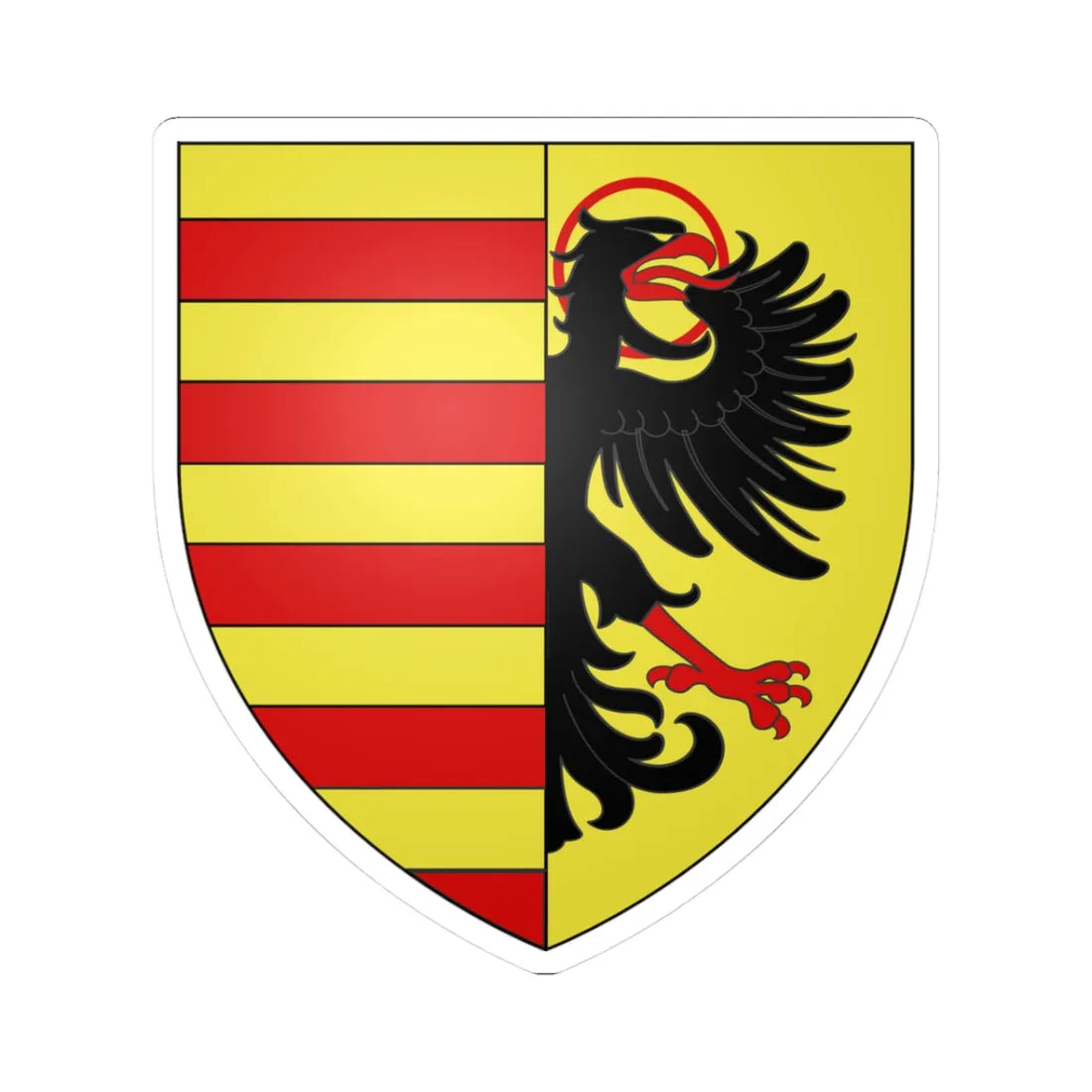 Blason ville be Kinrooi (Belgium) (Coat of Arms) STICKER Vinyl Kiss-Cut Decal 3 Inch White - The Sticker Space
