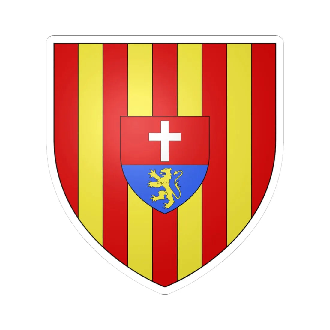 Blason ville be Kontich (Belgium) (Coat of Arms) STICKER Vinyl Kiss-Cut Decal 3 Inch White - The Sticker Space