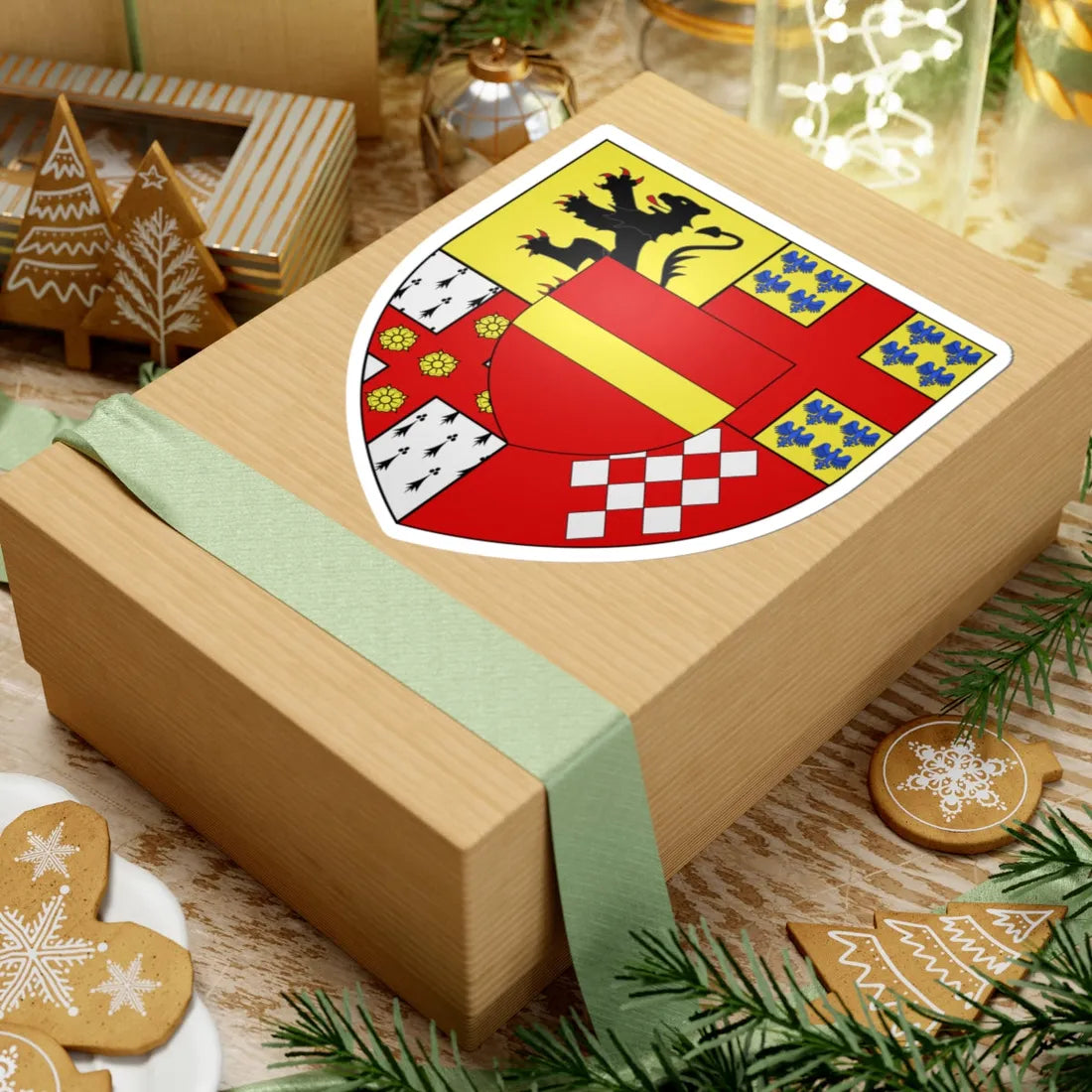 Blason ville be Kruishoutem (Belgium) (Coat of Arms) STICKER Vinyl Kiss-Cut Decal - The Sticker Space