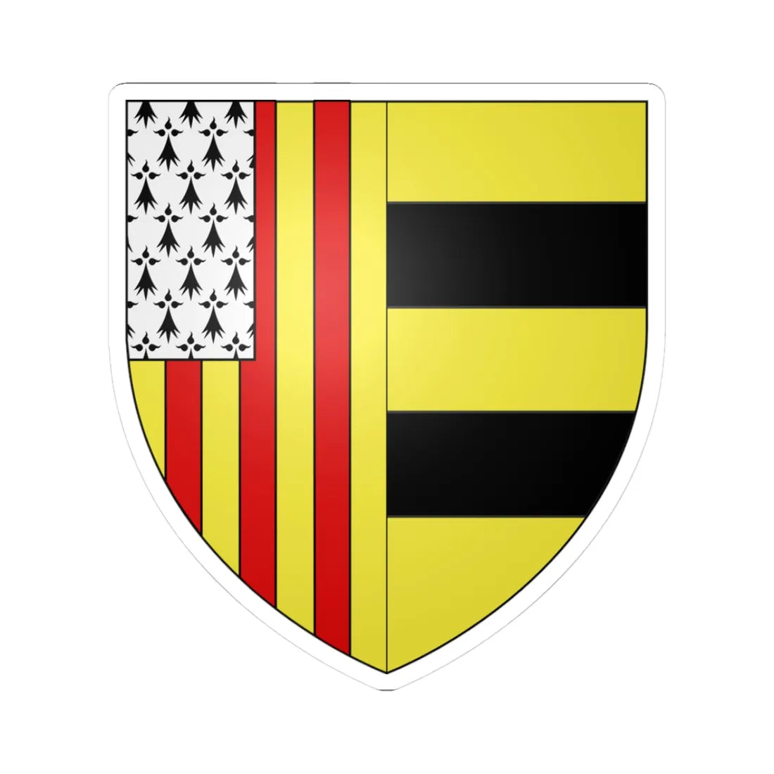 Blason ville be Laakdal (Belgium) (Coat of Arms) STICKER Vinyl Kiss-Cut Decal 3 Inch White - The Sticker Space