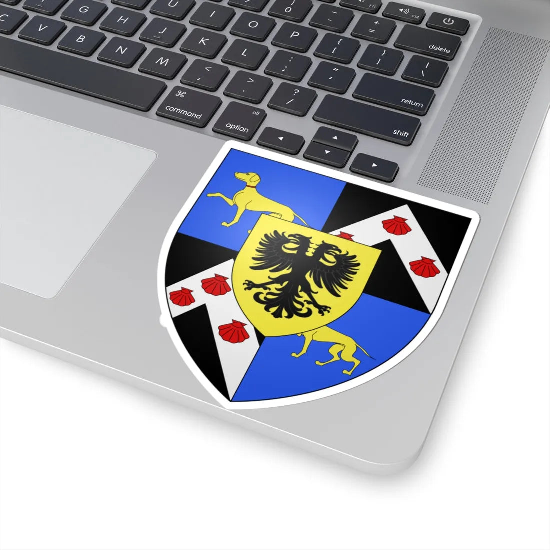 Blason ville be Lovendegem (Belgium) (Coat of Arms) STICKER Vinyl Kiss-Cut Decal - The Sticker Space