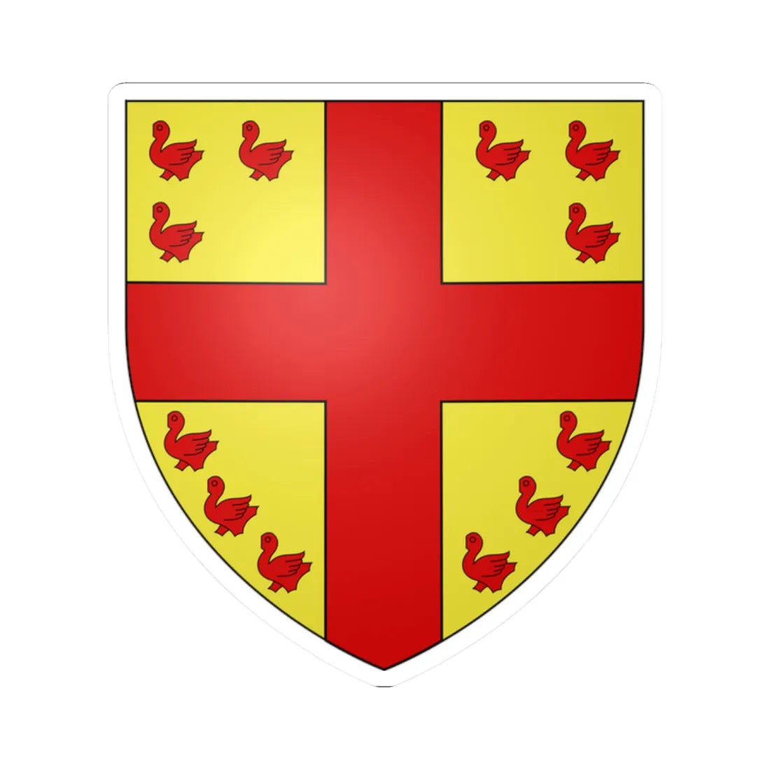 Blason ville be Maldegem (Belgium) (Coat of Arms) STICKER Vinyl Kiss-Cut Decal 2 Inch White - The Sticker Space