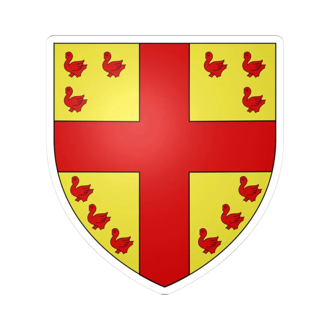 Blason ville be Maldegem (Belgium) (Coat of Arms) STICKER Vinyl Kiss-Cut Decal 3 Inch White - The Sticker Space