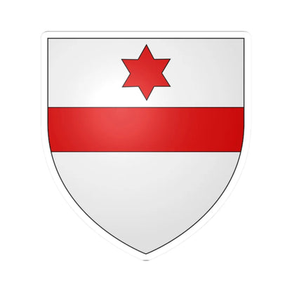 Blason ville be Moha (Belgium) (Coat of Arms) STICKER Vinyl Kiss-Cut Decal 2 Inch White - The Sticker Space