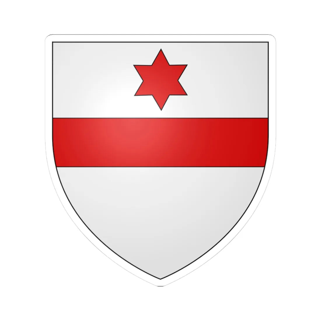 Blason ville be Moha (Belgium) (Coat of Arms) STICKER Vinyl Kiss-Cut Decal 3 Inch White - The Sticker Space