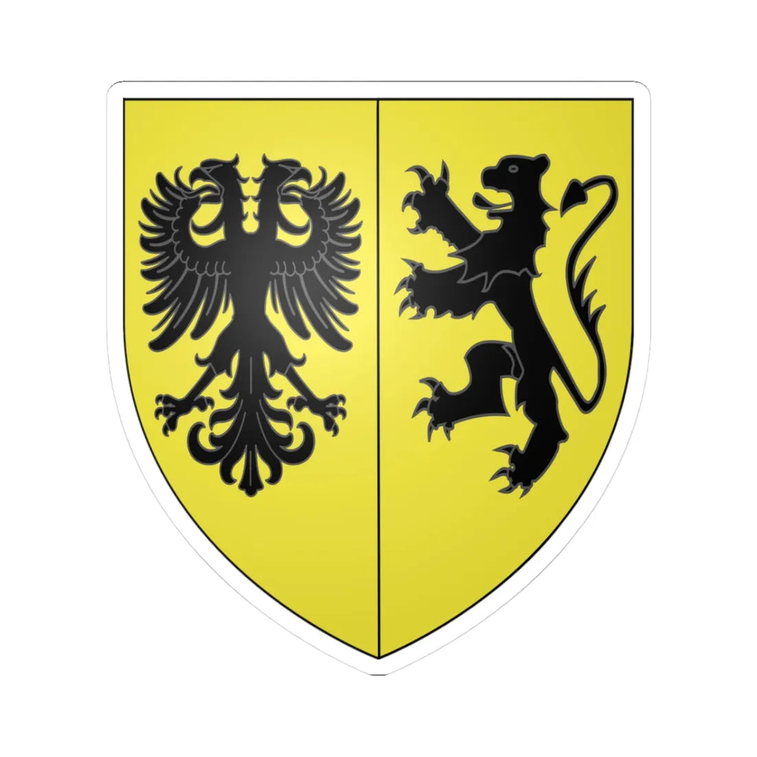 Blason ville be Ninove (Belgium) (Coat of Arms) STICKER Vinyl Kiss-Cut Decal 3 Inch White - The Sticker Space