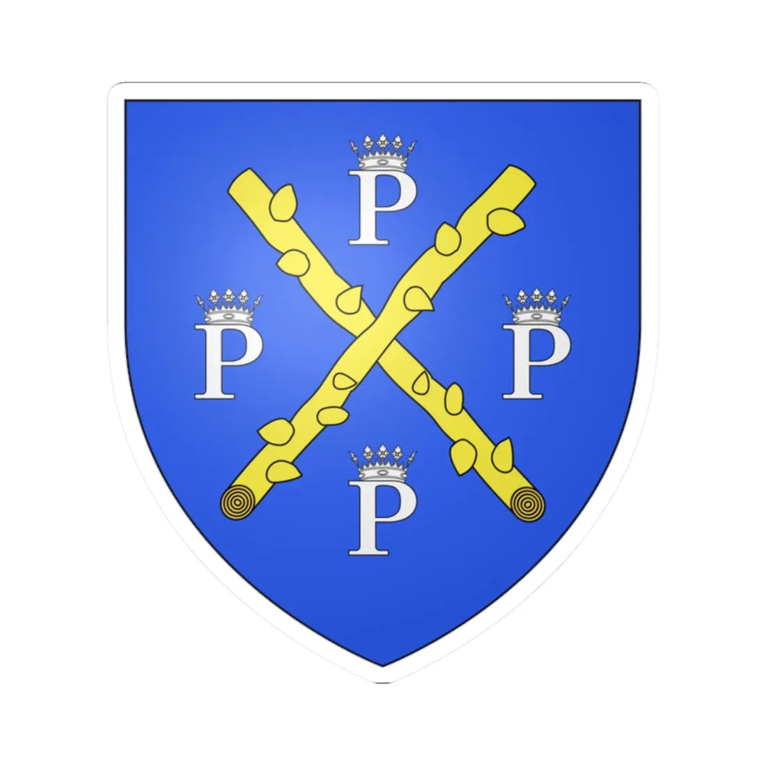 Blason ville be Philippeville (Belgium) (Coat of Arms) STICKER Vinyl Kiss-Cut Decal 2 Inch White - The Sticker Space
