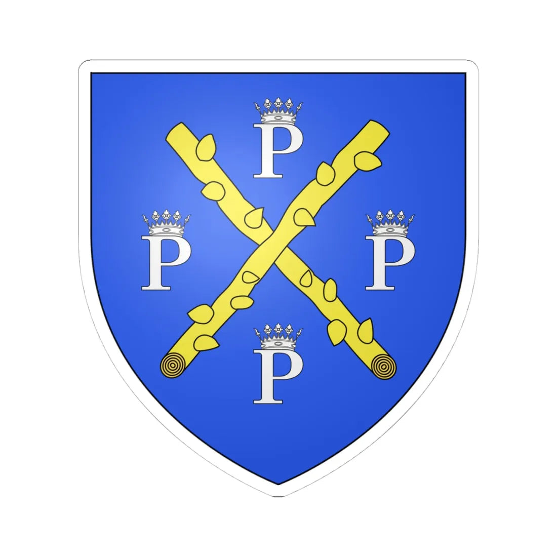 Blason ville be Philippeville (Belgium) (Coat of Arms) STICKER Vinyl Kiss-Cut Decal 4 Inch White - The Sticker Space