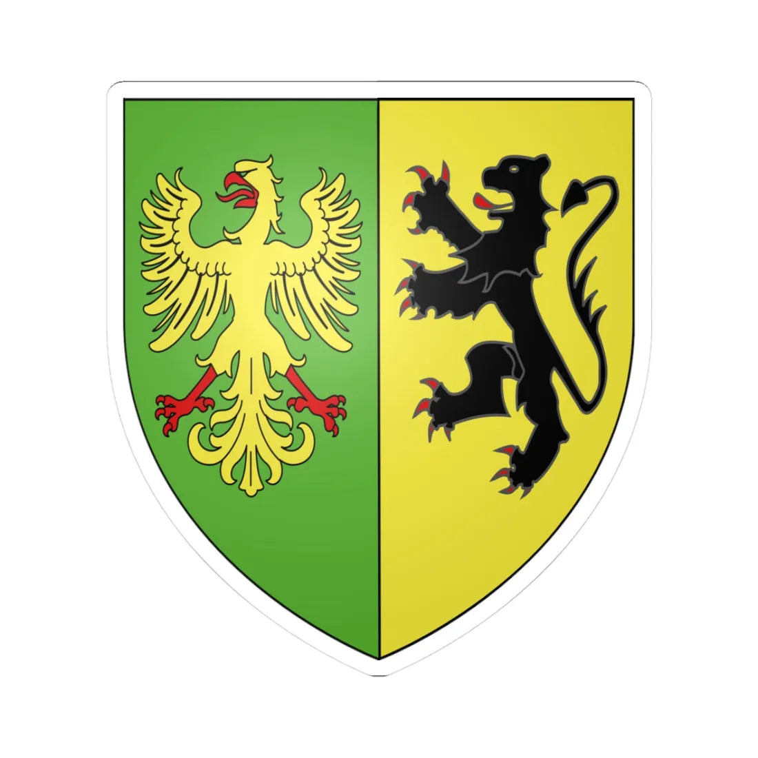 Blason ville be Poeke (Belgium) (Coat of Arms) STICKER Vinyl Kiss-Cut Decal 3 Inch White - The Sticker Space