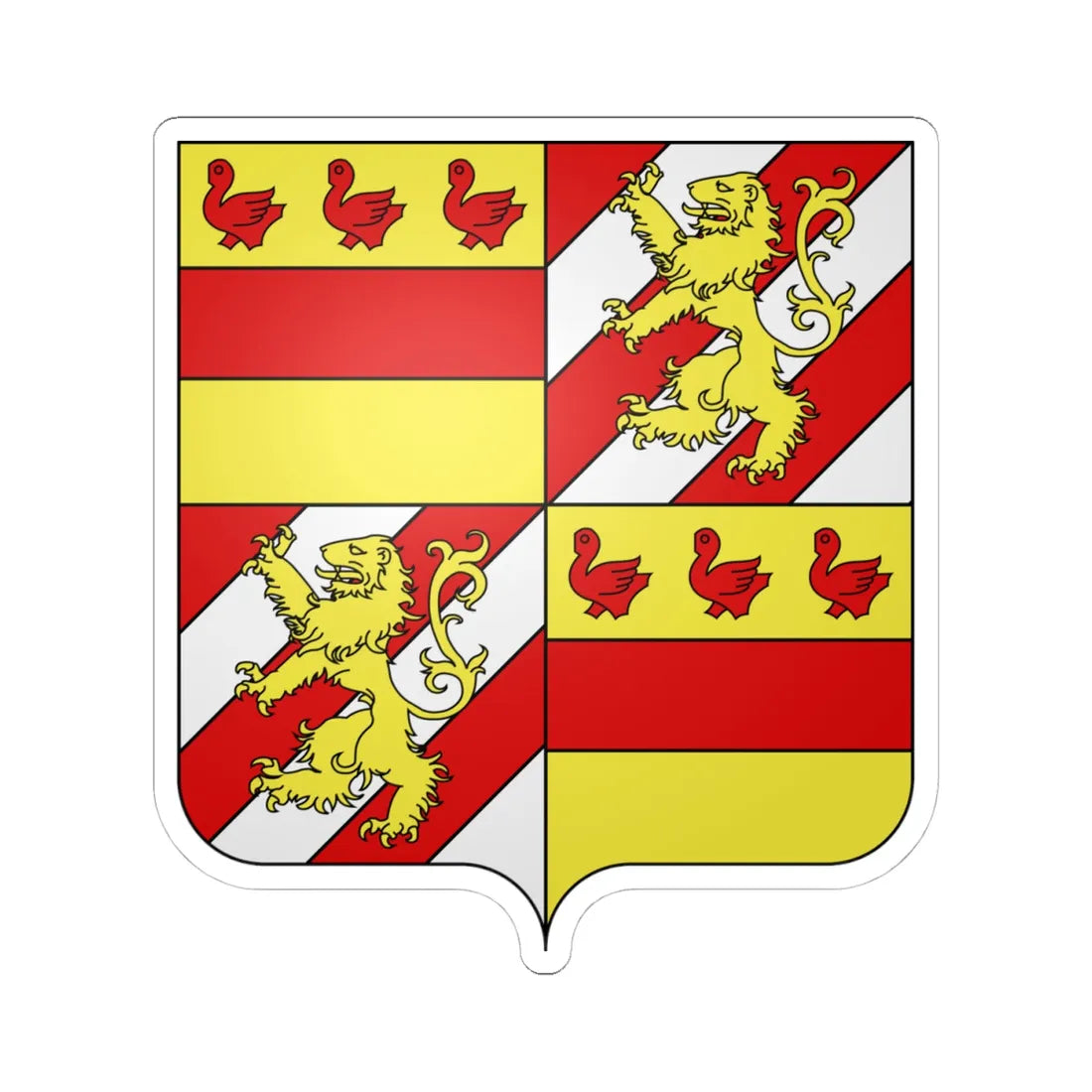 Blason ville be Saint-Amand Fleurus (Belgium) (Coat of Arms) STICKER Vinyl Kiss-Cut Decal - The Sticker Space