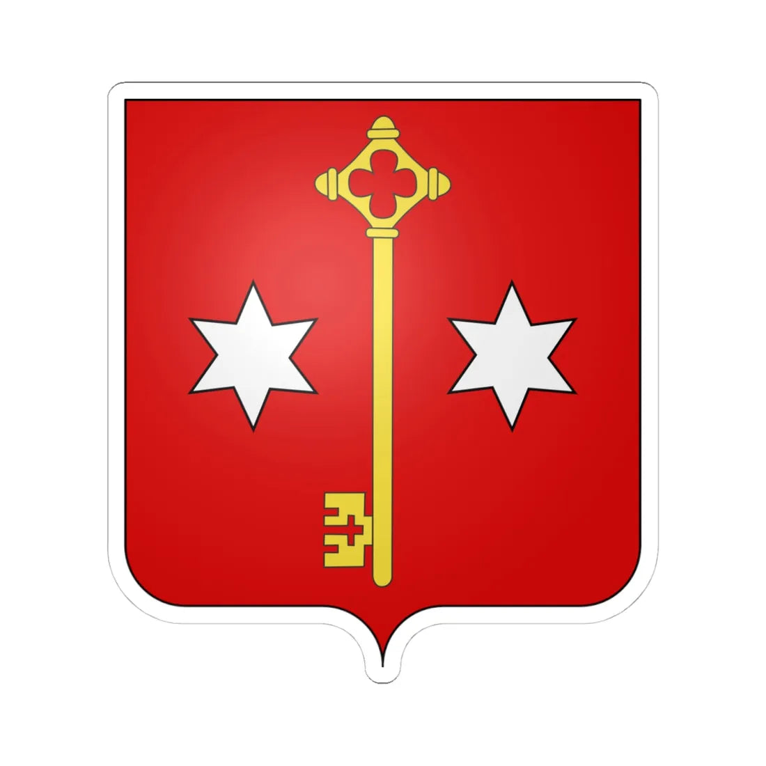 Blason ville BE Seneffe (Belgium) (Coat of Arms) STICKER Vinyl Kiss-Cut Decal 4 Inch White - The Sticker Space