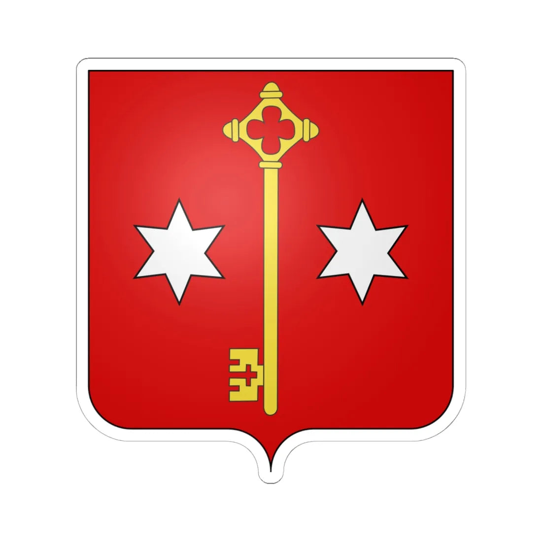 Blason ville BE Seneffe (Belgium) (Coat of Arms) STICKER Vinyl Kiss-Cut Decal 6 Inch White - The Sticker Space
