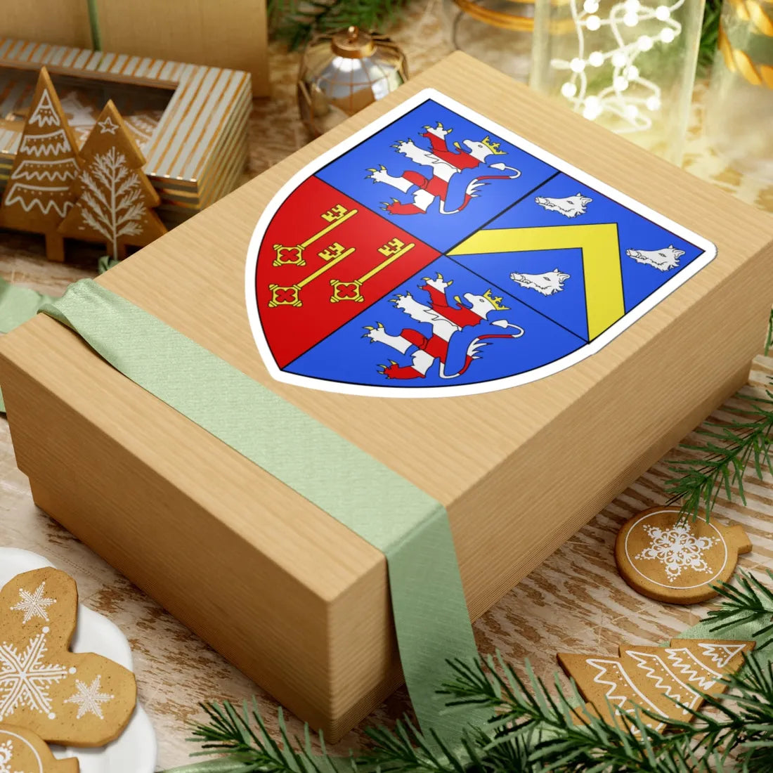 Blason ville be Sint-Lievens-Houtem (Belgium) (Coat of Arms) STICKER Vinyl Kiss-Cut Decal - The Sticker Space
