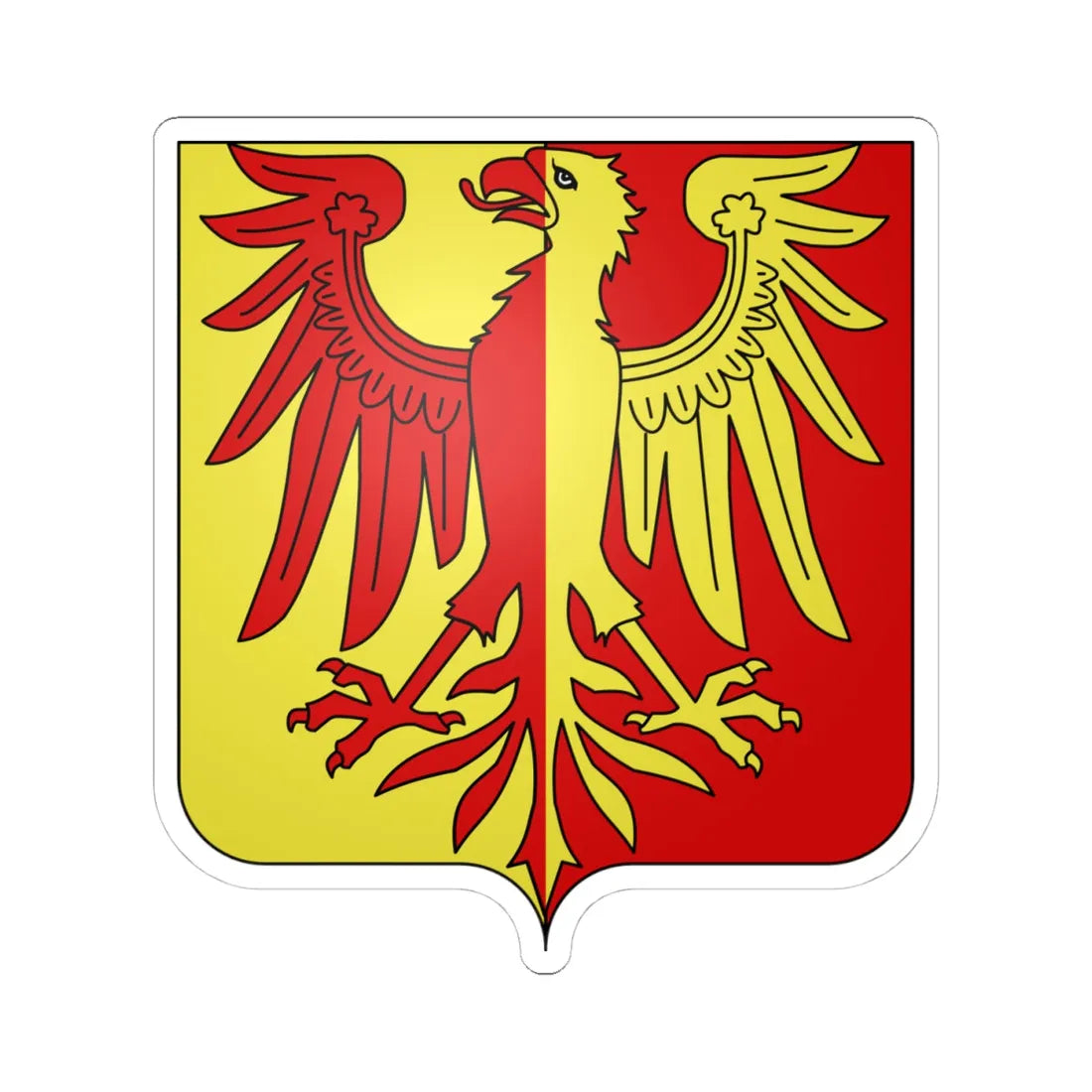Blason ville BE Tubize (Belgium) (Coat of Arms) STICKER Vinyl Kiss-Cut Decal 4 Inch White - The Sticker Space