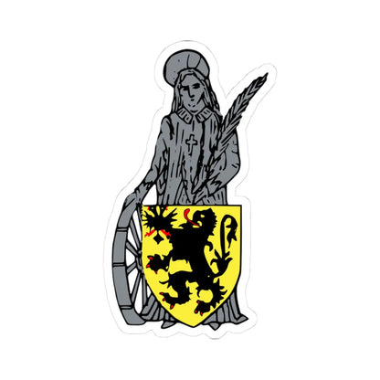 Blason ville be Wachtebeke 2 (Belgium) (Coat of Arms) STICKER Vinyl Kiss-Cut Decal 3 Inch White - The Sticker Space